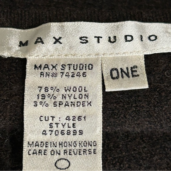 Max Studio poncho/cape women’s wool blend pull over rectangle cowgirl bohemian - Picture 6 of 9